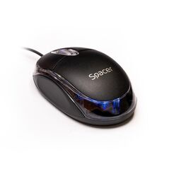Mouse spacer, pc sau nb, cu fir, usb, optic, 800 dpi, butoane/scroll 3/1, negru, spmo-080,  Mouse | electropc.ro