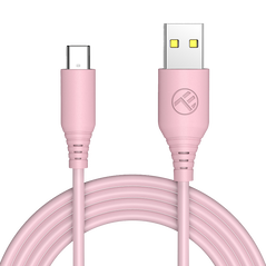 Cablu silicon tellur usb to type-c, 3a, 1m, roz,  Cabluri periferice | electropc.ro