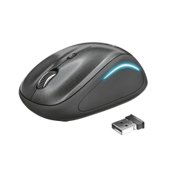 Mouse fara fir trust yvi fx wireless mouse - negru  specifications general height of main product (in mm) 95 mm width of main product (in mm) 57 mm depth of main product (in mm) 40 mm total weight 84 g formfactor compact ergonomic design no  connectivity ,  Mouse | electropc.ro