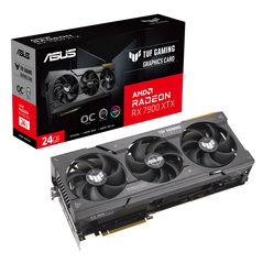 Placa video asus tuf gaming radeon rx 7900 xtx 24gb oc    graphic engine amd radeon™ rx 7900 xtx bus standard pci express 4.0 opengl opengl®4.6 video memory 24gb gddr6 engine clock oc mode : up to 2615 mhz (boost clock)/up to 2455 mhz (game clock) default,  Placi video | electropc.ro