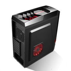 Carcasa inaza x-blade neagra, spcc steel atx mid tower, fara sursa (tip atx, montata jos), interior vopsit negru, 1x 5.2” (intern),2x2.5” (intern), 2x 3.5” (intern), fata – 1x 120mm led frgb fans (inclus), spate – 1x 120mm led frgb fan (inclus), tavan – 2,  Carcase | electropc.ro