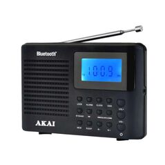 Radio cu ceas akai apr-400 cu baterii 3x aaa, bluetooth 5.0, power max 0.8w, accesorii: curea de mana  APR-400