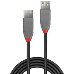 Cablu transfer date lindy ly-36702, usb 2.0 male tip a - usb 2.0 female tip a, 1 m, anthra line,  Cabluri periferice | electropc.ro