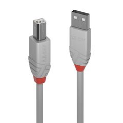 Cablu transfer lindy ly-36681, usb 2.0 type a to b, 0.5m, anthra line,  Cabluri periferice | electropc.ro