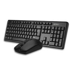 Kit tastatura si mouse a4tech, „gk-3+g3-330n", wireless, 104 taste format standard, mouse 1000dpi, 3/1 butoane, negru, „3330n”,  Kit mouse tastatura | electropc.ro
