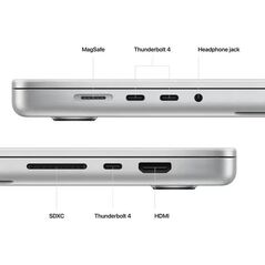Macbook max 14.2"/apple m2 max (cpu 12-core, gpu 30-core, neural engine 16-core)/32gb/1tb - silver - int kb,  Laptopuri | electropc.ro