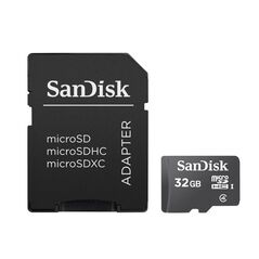 Card de memorie microsd sandisk 32gb, adaptor sd, class 4  SDSDQM-032G-B35A