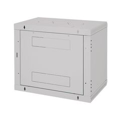 Rack de perete triton sectiune simpla 15u 600mm adancime usa sticla panouri laterale fixe sectiuni ventilatie activa, sectiuni acces cabluri sus/jos/spate securizare cu cheie, 1 pereche montanti reglabili ip30 gri,  Cabinete metalice | electropc.ro
