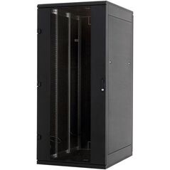 Rack de podea 19 triton 22u 800x800mm usa fata sticla panouri laterale/spate detasabile sectiuni pentru ventilatie activa, sectiuni acces cabluri sus/jos/spate ip20 negru,  Cabinete metalice | electropc.ro