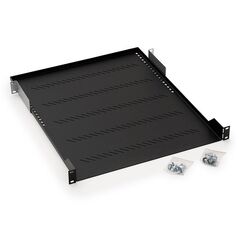Raft fix perforat triton 19 1u/750 capacitate incarcare 40kg, negru,  Cabinete metalice | electropc.ro