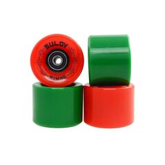 Skate penny slv 3c, placa plastic pp 56x15 cm, roti pu 60x45mm, duritate 85a, rulmenti abec 7 chrome, sasiu aluminiu 8.3 cm, capacitate 100 kg, culoare verde galben rosu  SLV-PB-3C-02