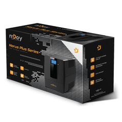 Ups njoy horus plus 800, 800va/480w, afisaj lcd cu ecran tactil,2 prize schuko cu protectie, repornire automata, rj11 protectie pentru linia de telefon/modem, posibilitatea de monitorizare si control prin usb, lan si internet, port de comunicare usb, rata,  UPS | electropc.ro