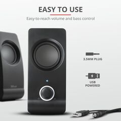 Boxe stereo trust remo 2.0 speaker set, 8w, negru,  Sisteme audio | electropc.ro