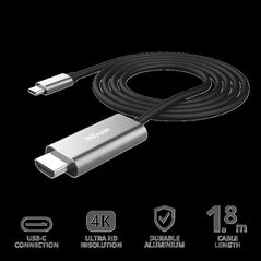 Cablu trust calyx, usb-c to hdmi, 1.8m, negru,  Cabluri periferice | electropc.ro