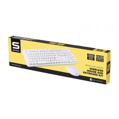 Kit tastatura + mouse serioux retro light 9910wh, wireless 2.4ghz, us layout, multimedia, mouse optic 800-1600dpi, usb, nano receiver, alb,  Kit mouse tastatura | electropc.ro
