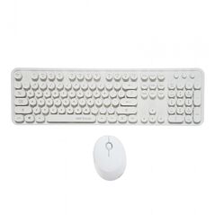 Kit tastatura + mouse serioux retro light 9910wh, wireless 2.4ghz, us layout, multimedia, mouse optic 800-1600dpi, usb, nano receiver, alb,  Kit mouse tastatura | electropc.ro