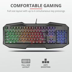 Tastatura trust gxt 830-rw avonn, gaming, neagra,  Tastaturi | electropc.ro