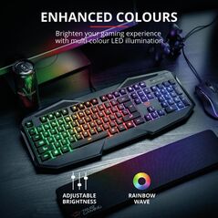 Tastatura trust gxt 830-rw avonn, gaming, neagra,  Tastaturi | electropc.ro