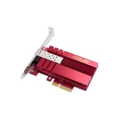 Asus 10g pcie network adapter; sfp+ port for optical fiber transmission and dac cable, hyper-fast 10gbps, built-in cooling,  built-in qos technology, direct-attach copper (dac)– with spf+ cage.  XG-C100F