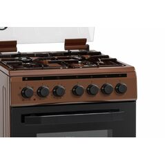 Aragaz mixt heinner hfsc-v60litgc-brw, 50x60cm, 4 arzatoare, suport email, capac sticla, aprindere electrica plita, dispozitiv de siguranta plita, cuptor electric, 6 functii, timer, grill, ventilatie, decongelare, lumina cuptor, usa cuptor cu geam dublu d,  Aragazuri mixte | electropc.ro