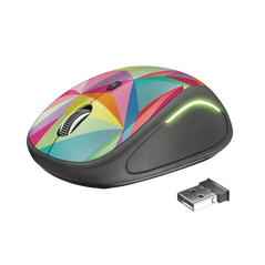 Mouse fara fir trust yvi fx wireless mouse - multicolor  specifications general height of main product (in mm) 95 mm width of main product (in mm) 57 mm depth of main product (in mm) 40 mm total weight 84 g formfactor compact ergonomic design no  connecti,  Mouse | electropc.ro