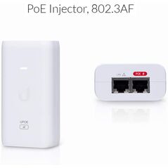 Ubiquiti poe external injector, u-poe-af, output voltage 48vdc @ 0.32a, rated voltage: 100-240vac @ 50/60hz, efficiency 84.25%, delivers up to 50w of poe.,  Accesorii switch-uri | electropc.ro