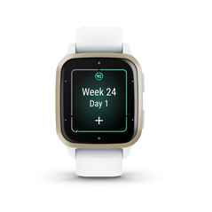 Ceas smartwatch garmin venu sq2 - cream gold bezel with white case, silicone band 20mm, nfc, gps, 5 atm water proof,  SmartWatch-uri | electropc.ro