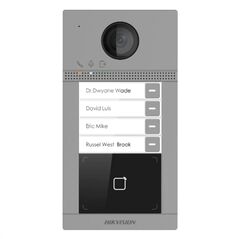 Post de exterior videointerfon ip hikvision ds-kv8413-wme1(c); wifi; 4 x buton de apelare( pentru o singura familie- permite apelarea a mai multor monitoare de interior); camera video 2mp true wdr ( unghi vizualizare: horizontal: 124° vertical: 75°), vizu,  Video | electropc.ro