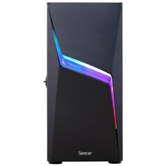 Carcasa spacer thunder, atx, midtower, gaming, fara sursa, usa sticla securizata (balama), usb 2.0 x 2, usb 3.0 x 1, jack 3.5mm x 2, mesh , „spgc-thunder”,  Carcase | electropc.ro