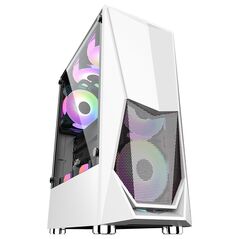 "case dk-3(atx) white, front panel:metal mesh cover left side panel:tempered glass"  DK-3 WHITE