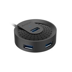 Hub extern a4tech, porturi usb-a: usb 3.0 x 4, conectare prin usb-c , cablu 0.50 m, negru,  Hub-uri USB | electropc.ro