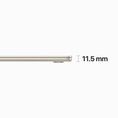 Macbook air 15.3" retina/ apple m2 (cpu 8- core, gpu 10- core, neural engine 16- core)/8gb/256gb (35w dual usb‑c port) - starlight - us kb (2023) (us power supply with included us-to-eu adapter),  Laptopuri | electropc.ro