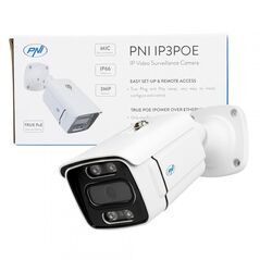 Camera supraveghere video pni ip3poe cu ip, 3mp, de exterior ip66, microfon incorporat, compatibila cu sistemul de supraveghere poe pni house ipmax poe 3 si pni house ipmax poe 3lr, rezolutie senzor: 3mp, rezolutie: 2304x1296px, lentila: 3.6mm, compresie ,  Camere supraveghere IP | electropc.ro