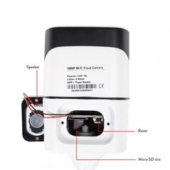 Camera supraveghere video pni ip649 cu ip, 2mp 1080p, wifi, slot card micro sd, compatibila cu aplicatia tuya smart, culoare:  alb / negru, senzor imagine:1/2.9" cmos f37, rezolutie: 1080p (1920 x 1080), tip lentila: f:3.6mm, compresie imagine: h.264+, mi,  Camere supraveghere IP | electropc.ro