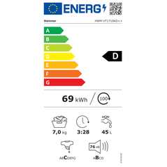 Masina de spalat rufe heinner hwm-vt1710kd++, capacitate 7kg, viteza de centrifugare 1000rpm, clasa energetica d, 15 programe, display led, program rapid 15 min, program scurt 60 min, program allergy safe, functie start intarziat, functie prespalare, sist,  Masini de spalat rufe automate | electropc.ro