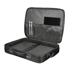 Geanta trust atlanta carry bag for 15.6" laptop  general type of bag carry bag number of compartments 4 max. laptop size 16 " max. weight 20 kg height of main product (in mm) 390 mm width of main product (in mm) 320 mm depth of main product (in mm) 60 mm   TR-24189