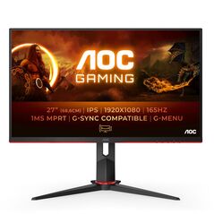 Monitor aoc 27g2spu/bk 27 inch, panel type: ips, backlight: wled, resolution: 1920 x 1080, aspect ratio: 16:9,  refresh rate:165hz, response time gtg: 4 ms, brightness: 250 cd/m², contrast (static): 1000:1, contrast (dynamic): 80m:1, viewing angle: 178/17,  Monitoare LED | electropc.ro