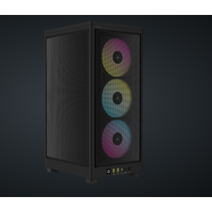 Carcasa corsair 2000d airflow rgb mini-itx, panou tempered glass, 3x 2.5" drive bays, dimensiune 458x271x200, negru,  Carcase | electropc.ro