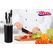 Bloc cutite universal 22.5 x 11cm, vanora home, mix culori in bax (8 bucati negru+4 bucati rosu),  Cutite & seturi | electropc.ro