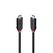 Cablu lindy 1m usb4 240w type c, 40 gbps, black line,  Cabluri periferice | electropc.ro