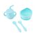 Set 4 piese diversificare din silicon: cana cu pai, bol , lingurita si furculita, blue, u-grow,  Articole hranire bebelusi | electropc.ro