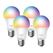 Smart wi-fi light bulb, multicolor, 4-pack spec: 2.4 ghz, ieee 802.11b/g/n, e27 base, 220–240 v, 50/60 hz, brightness: w: 806 lm/ r: 55 lm/g: 140 lm/b: 25 lm, 8.3 w, 2,500 k – 6,500 k, beam angle 220°, 8.3 kwh / 1000h, lifetime up to 25,000 hrs feature: m,  Smart home | electropc.ro