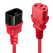 Cablu lindy c14 to c13, lungime 0.5m, material cablu h05-vvf 3g 0.75mm, 3 fire, connector a: iec c14, connector b: iec c13, rosu,  Cabluri video | electropc.ro