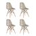 Scaun heinner tapitat cu picioare din lemn truly crem-set 4 buc,  Scaune | electropc.ro