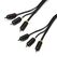Cablu audio-video serioux, 3 porturi rca tata - 3 porturi rca tata, conductori 99.99% cupru fara oxigen, 5m, negru,  Conectica | electropc.ro