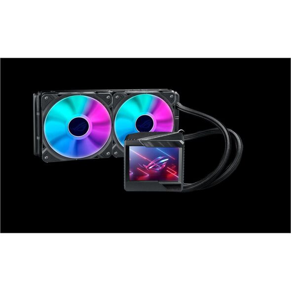 Cooler cpu asus rog ryujin ii 240 argb, racire cu lichid, 2x fan 2000 pwm 120mm radiator fans, baza cupru, intel: lga 1700, 1200, 115x, 2011, 2011-3, 2066 amd: am5, am4, tr4*, control mode: pwm, negru,  Ventilatoare carcasa | electropc.ro