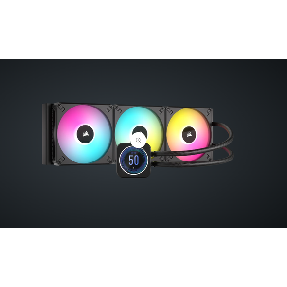 Corsair liquid cooler icue h170i elite lcd xt  radiator material aluminum corsair icue compatibility yes tubing length 450mm coldplate dimensions 56x56mm tubing material black sleeved low-permeation rubber screen size 2.1" native resolution 480x480 max re,  Ventilatoare carcasa | electropc.ro