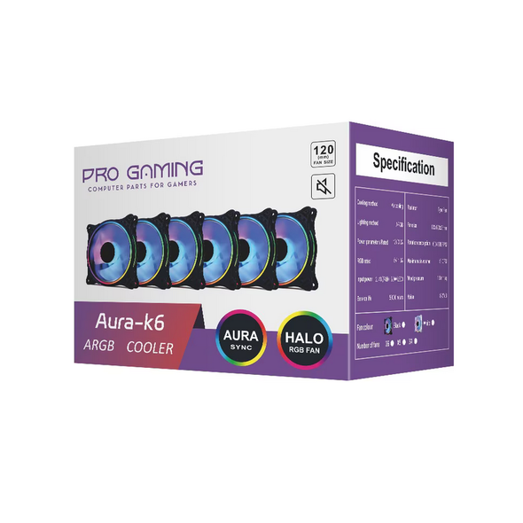 Ventilatoare carcasa pro gaming 6x120mm argb negru,  Ventilatoare carcasa | electropc.ro