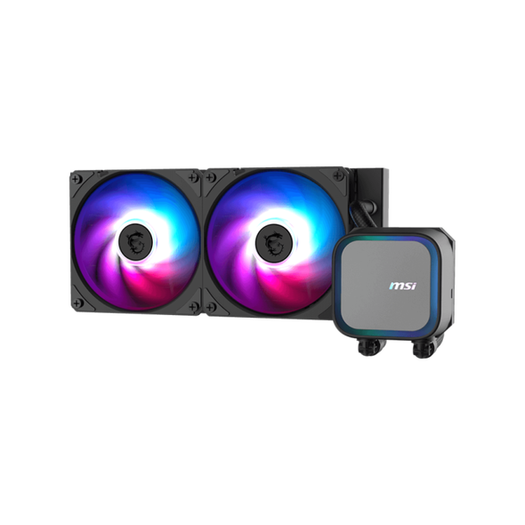 Cooler procesor msi mag coreliquid a13 240 aio negru, marime radiator 240mm, 2 ventilatoare argb gen2, viteza pompa: 3800 +/- 10%, suport amd: am4/am5, suport intel: lga 1700/1851, airflow: 62.6 cfm, nivel de zgomot pompa: 20dba,  Ventilatoare carcasa | electropc.ro