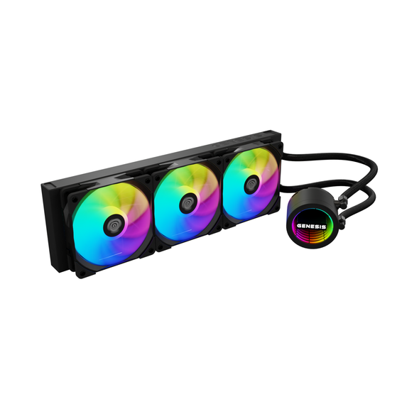 Cooler procesor genesis hydria 360 argb negru, dimensiune radiator 397x120x27mm, 3 ventilatoare argb, viteza ventilatoare: 500-1550 rpm, airflow ventilatoare: 80 cfm, suport amd: am4/am5, suport intel: lga 1151/1156/1150/1200/1700/1851,  Ventilatoare carcasa | electropc.ro